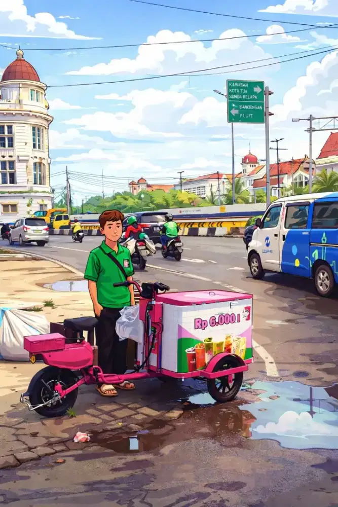 Kopi keliling minuman keliling sepeda listrik