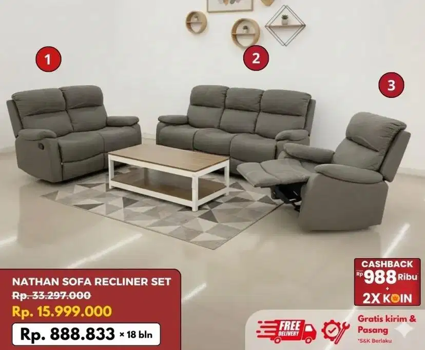 Nathan sofa set keluarga