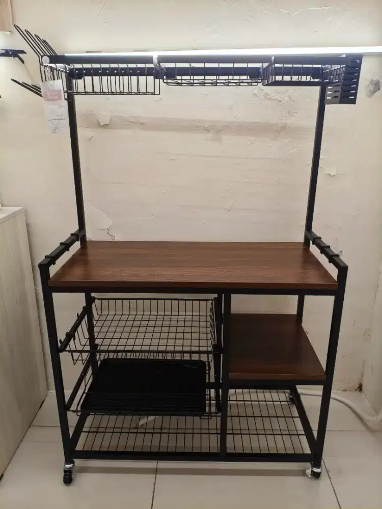 Promo Ramadhan – Diva Kitchen Rack Black Walnut | Rak Troli Dapur