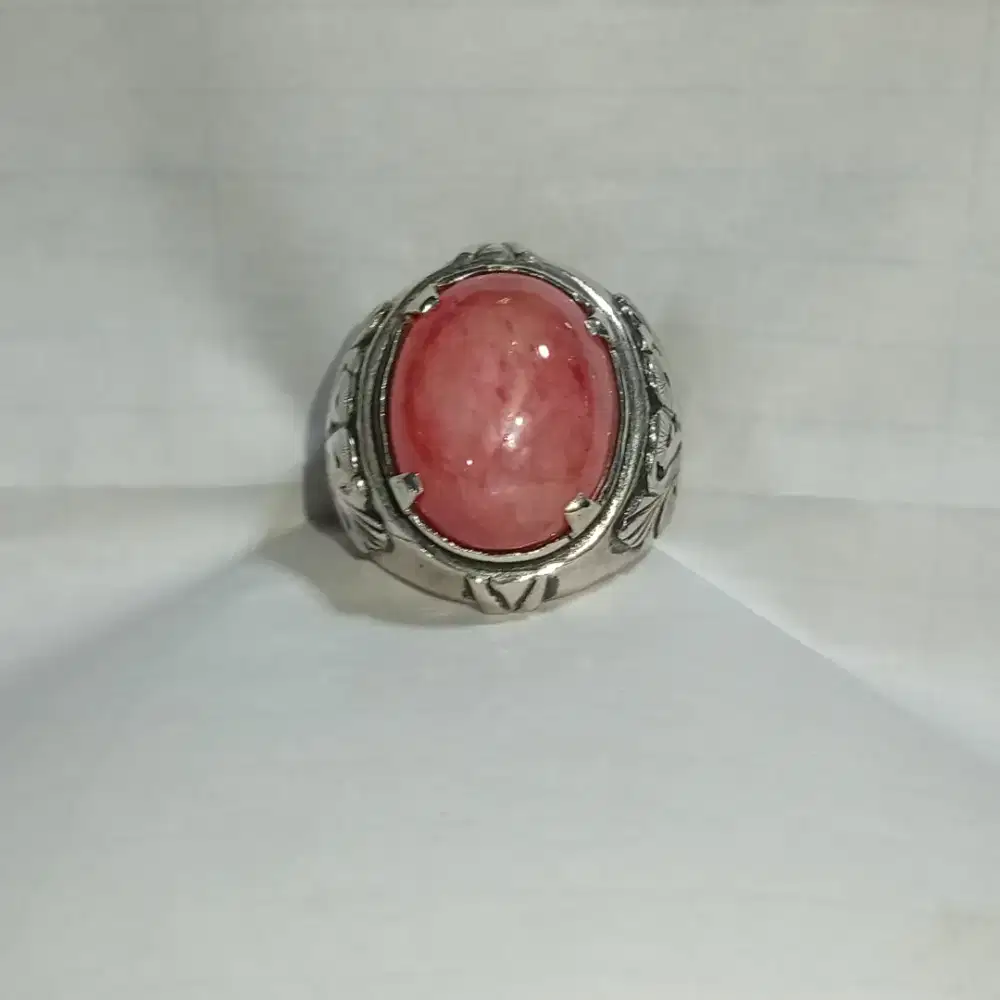 Natural Star Padpaparadscha Sapphire 23.85 ct ring perak Handmade