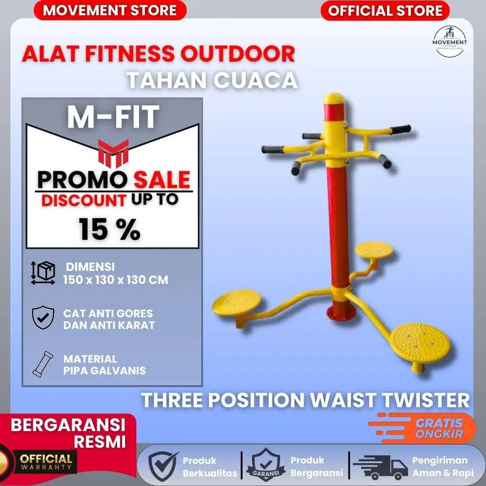 Jual Alat Fitness Gym Outdoor Premium Three Position Waist Twister