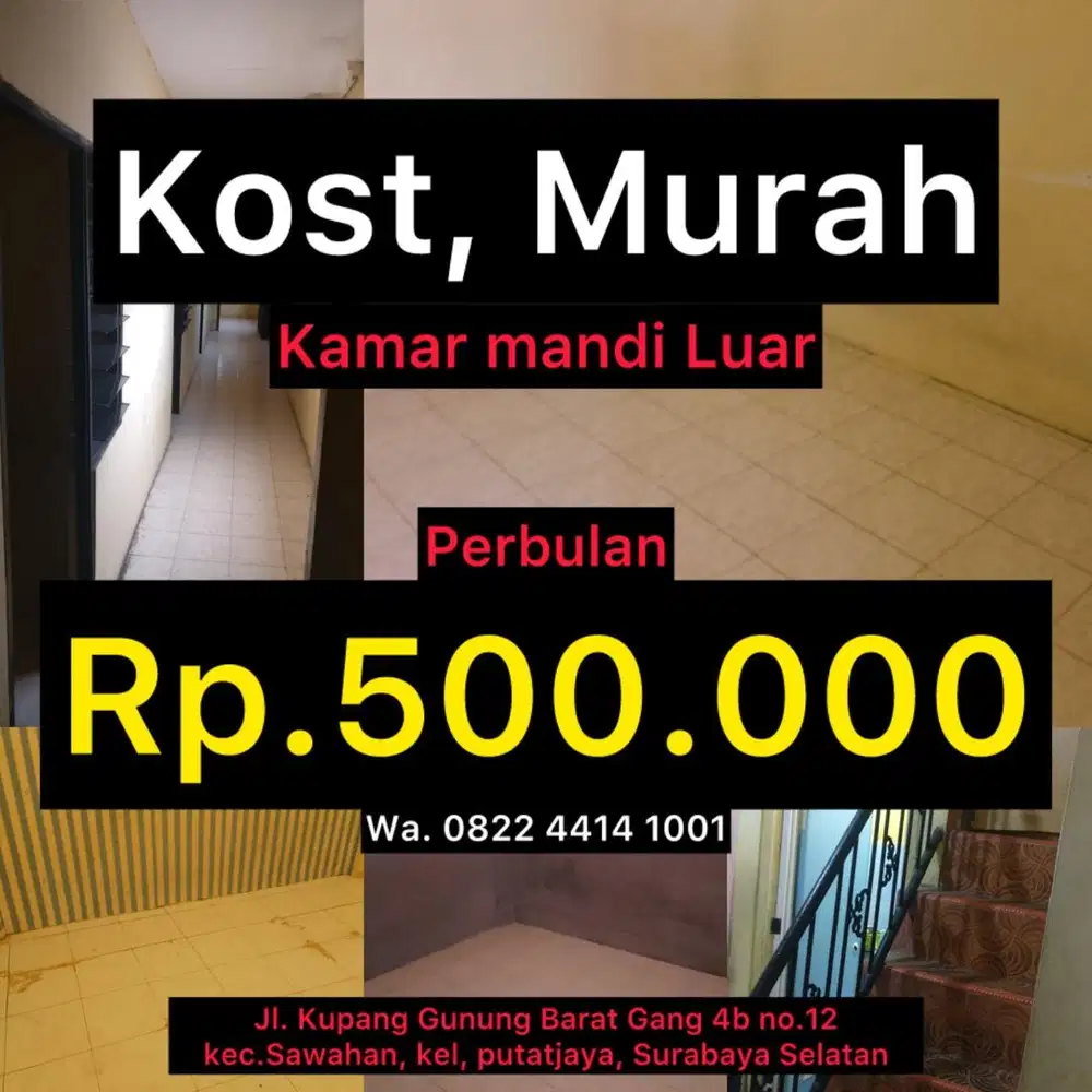 kost murah Kamar mandi dalam dan luar
