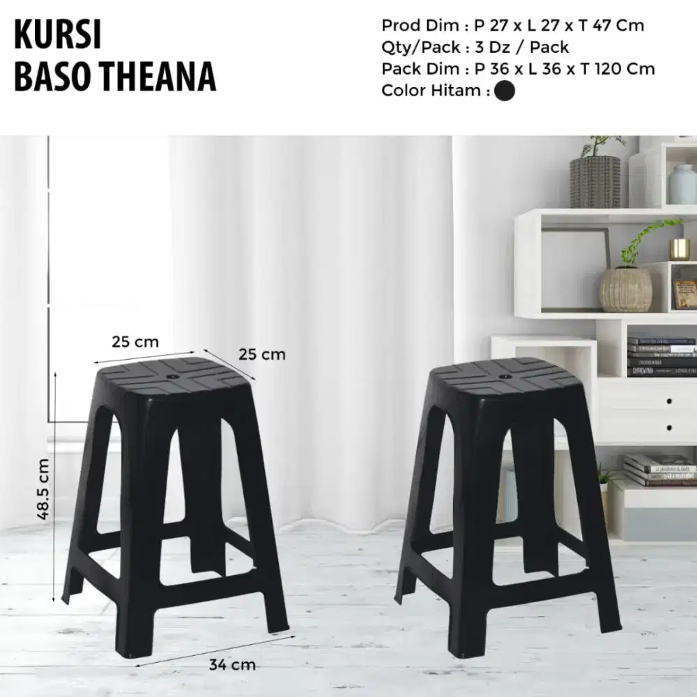 KURSI BAKSO THEANA /KURSI CAFE/KURSI DUDUK TANPA SENDERAN/KURSI WARUNG