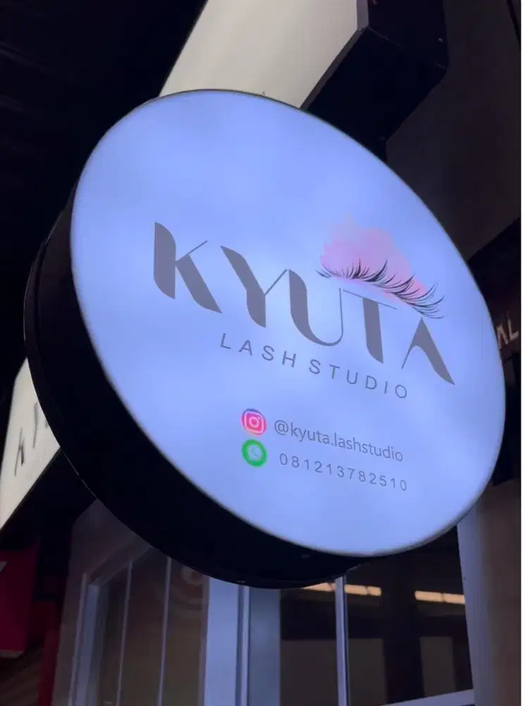 Neon box bulat ukuran ( Diameter 50 cm )