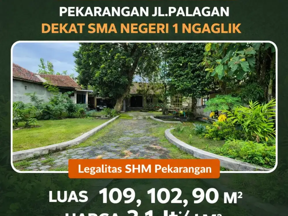 Tanah Pekarangan Jl. Palagan km 11, Lingkungan Perumahan & Pemukiman, udara sejuk asri lingkungan Nasionalis