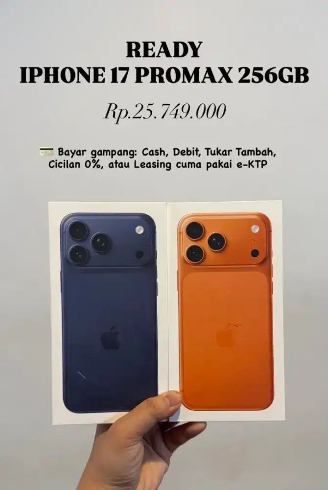 Iphone 17 Promax / Bunga Bisa 0% & Proses dibantu hingga Acc