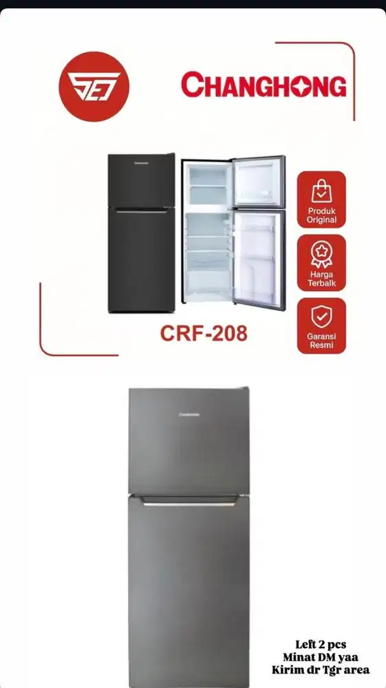 Kulkas 2 pintu warna Blackstell