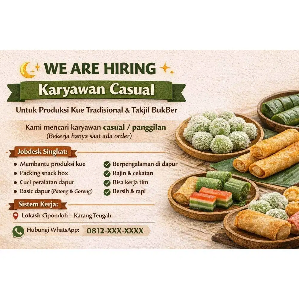 Pembuat Kue Basah Tradisional & Modern, Takjil Buka Puasa