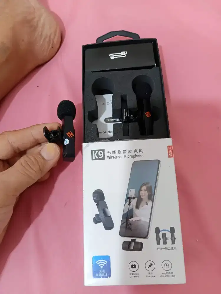 edisi dak jualan di shopee jual wireless microphone K9 bisa untuk live