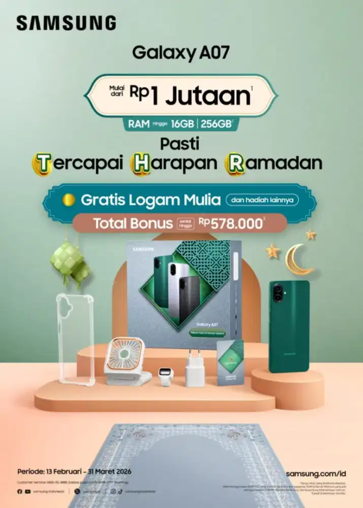 SAMSUNG A07 FREE LOGAM MULIA