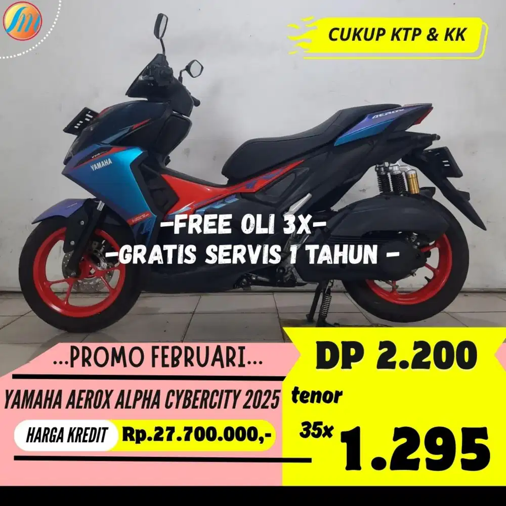 YAMAHA AEROX ALPHA CYBERCITY 2025 SEKEN KREDIT MURAH ANGSURAN RINGAN