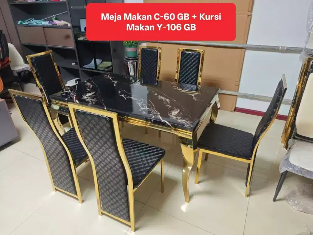 MEJA MAKAN IMPORT 4 PERSON MEJA GRANIT NEW MODERN KEKINIAN