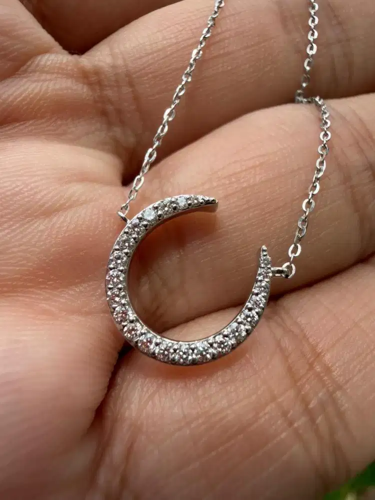 Kalung gold diamond model crescent