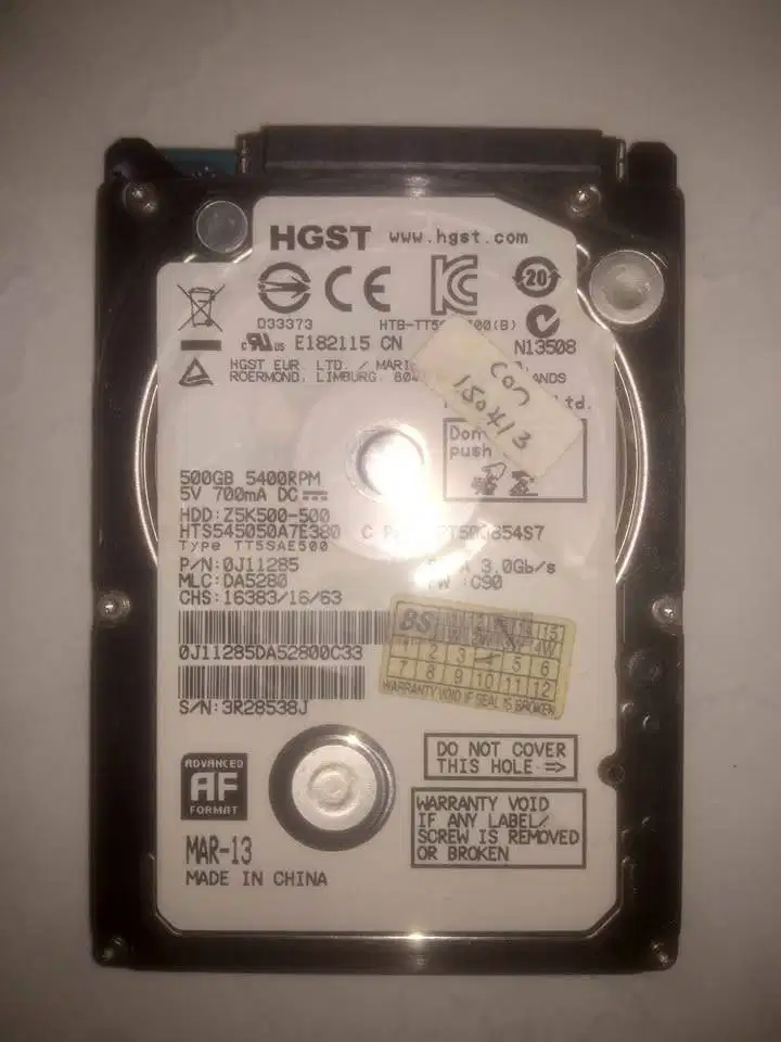 Harddisk laptop HGST 500GB