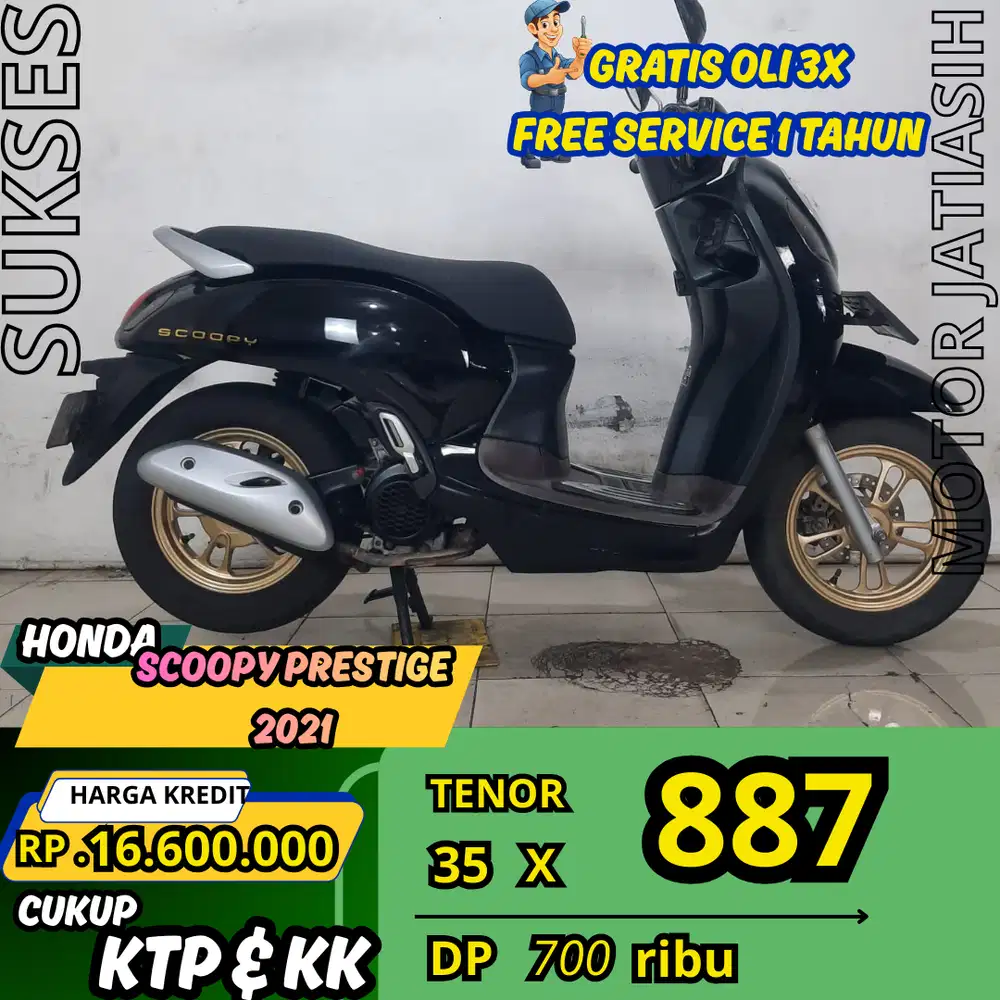 PROMO SPESIAL HONDA SCOOPY PRESTIGE 2021 DP CUMA 700 SYRAT KTP DAN KK