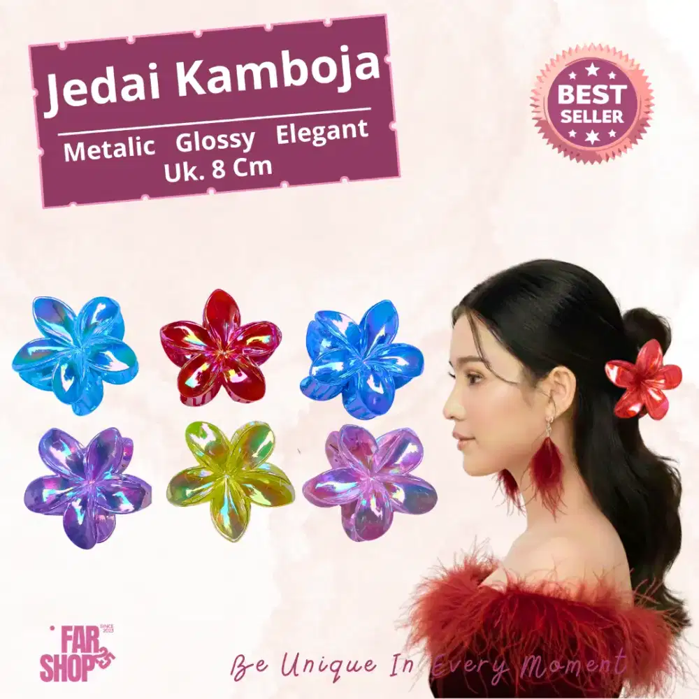 Jedai Kamboja Metalik 8 Cm Cantik Glossy Murah Aesthetic Elegan
