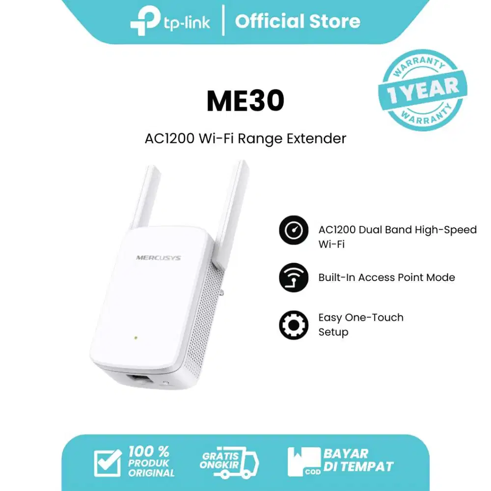 TP-Link ME30 WiFi Extender Dual Band Penguat Sinyal Repeater AP