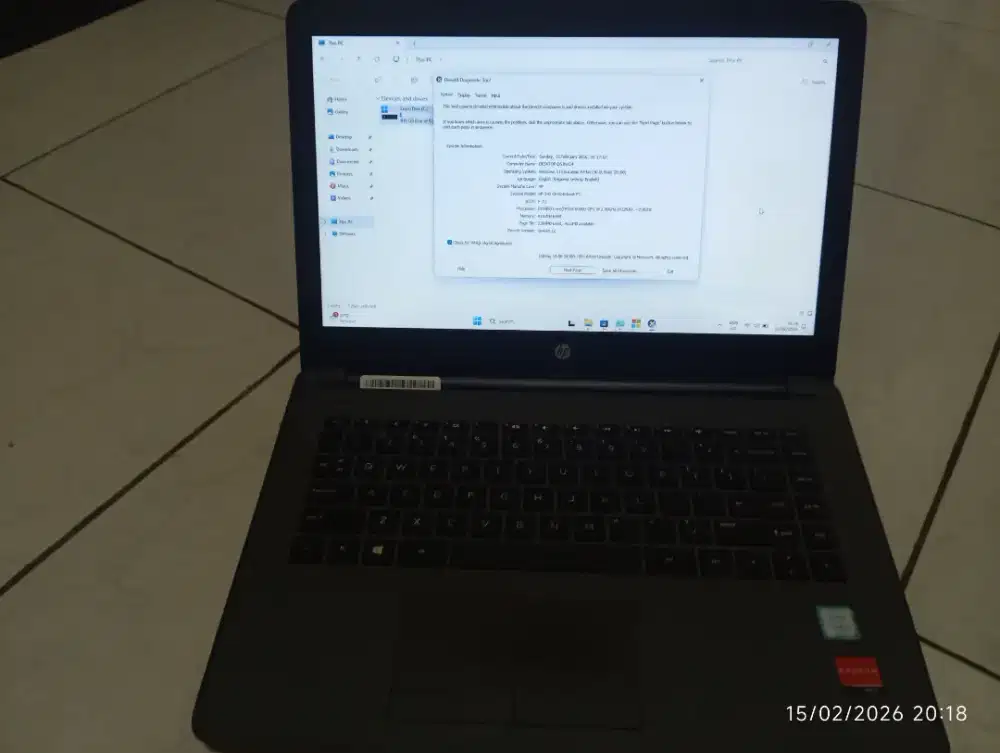 Laptop Hp 240 G6 core i3 gen 6