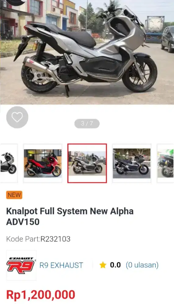 Kenalpot R9 adv 150 original alpha