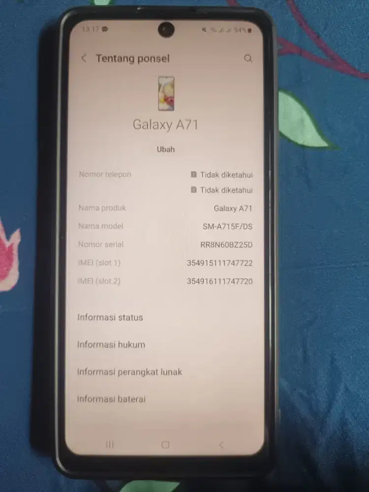 Samsung A71 8/128 Fullset