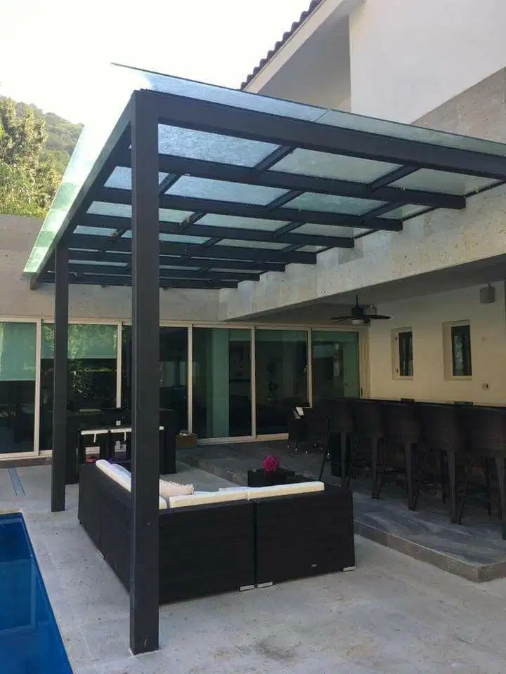 pemasangan kanopi kaca tempered glass