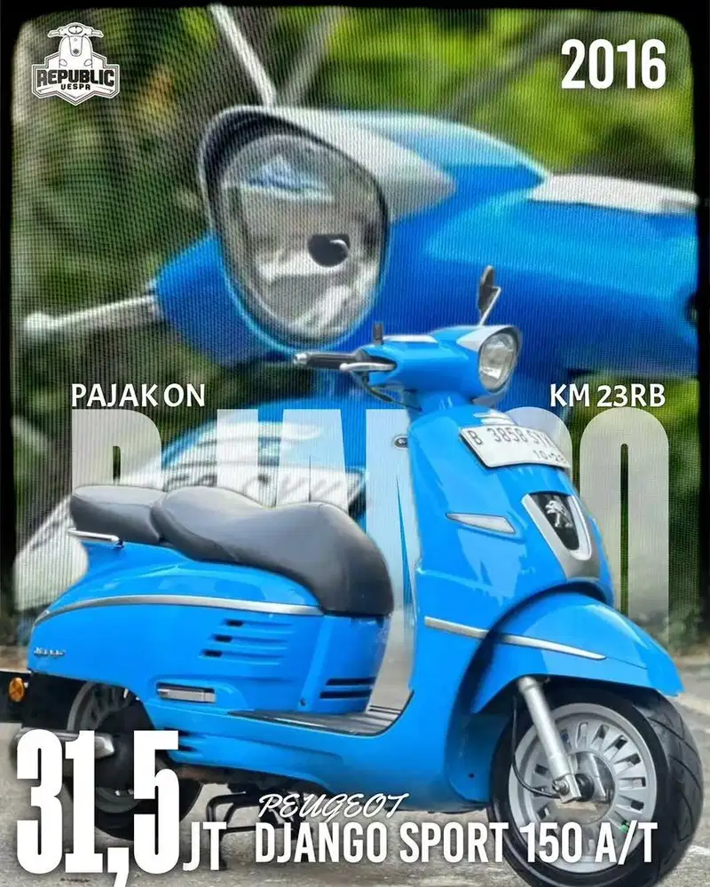 TERMURAH Peugeot Django Sport 150 TH 2016 WARNA BIRU