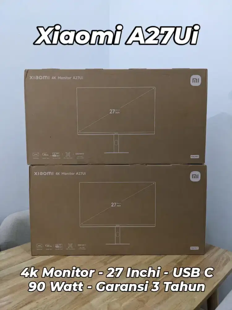 Monitor 4K 27 Inchi Xiaomi A27Ui USB C Macbook iPad Resmi 3 Tahun