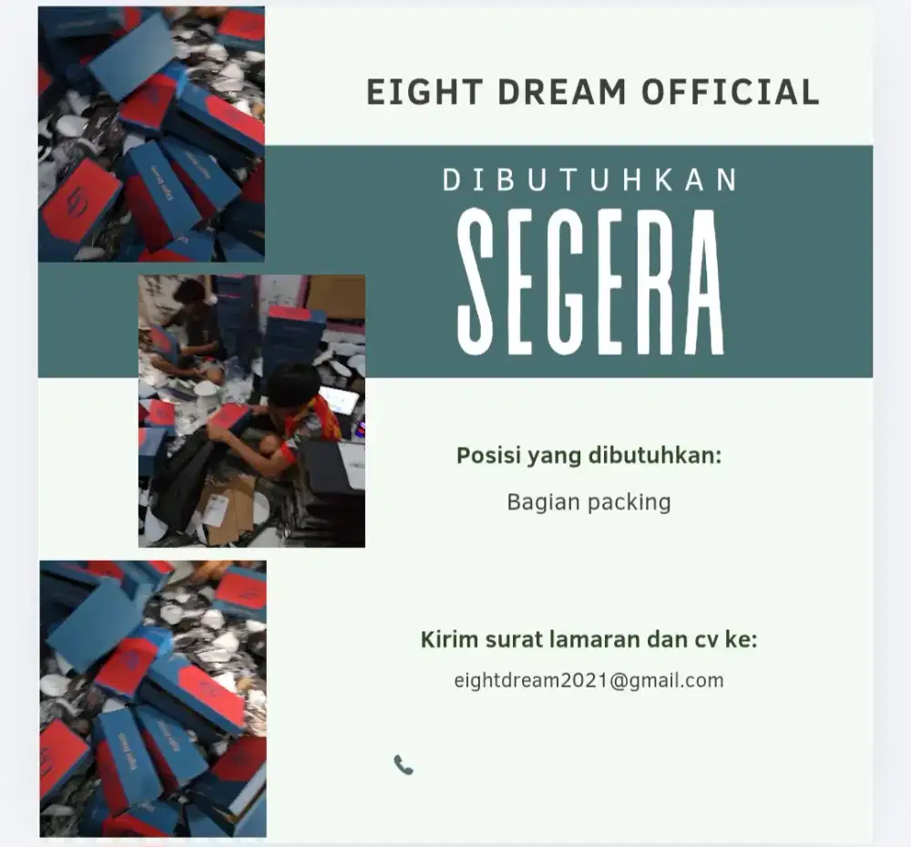 Lowongan packing dibutuhkan segera