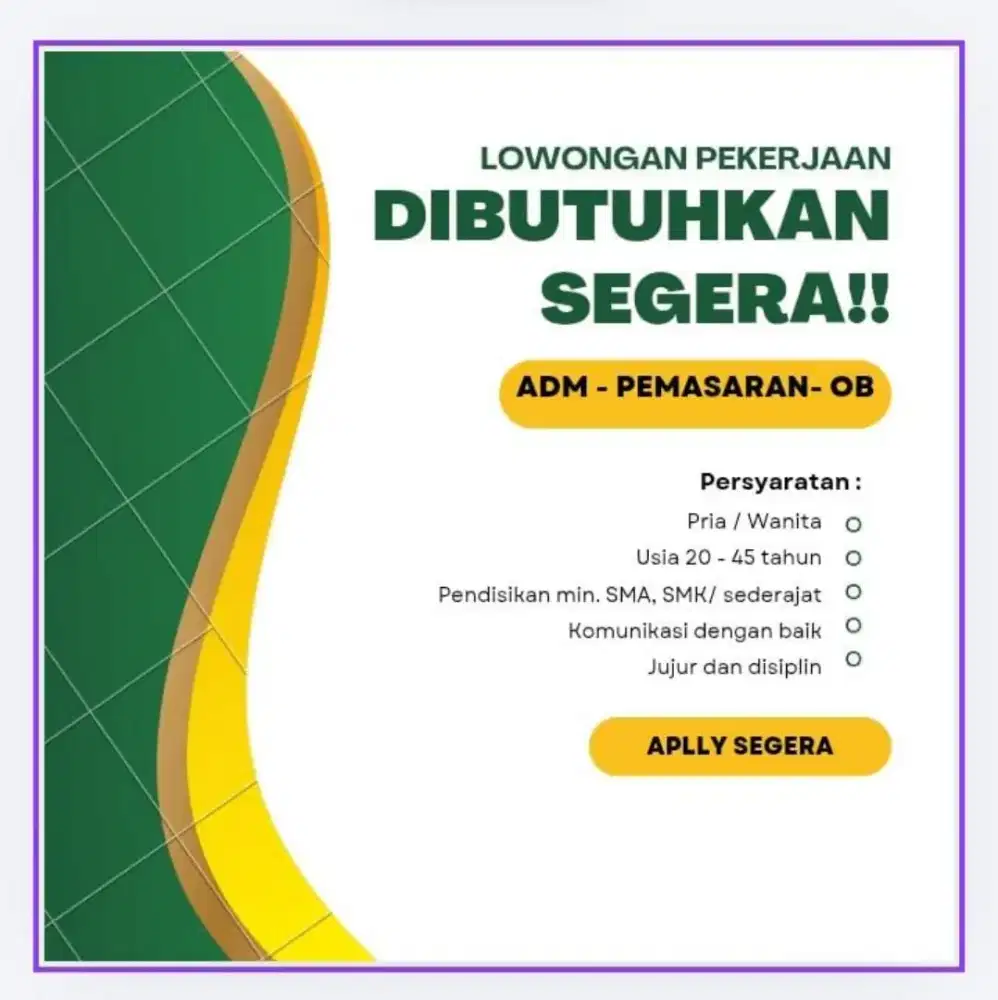 LOWONGAN PEKERJAAN