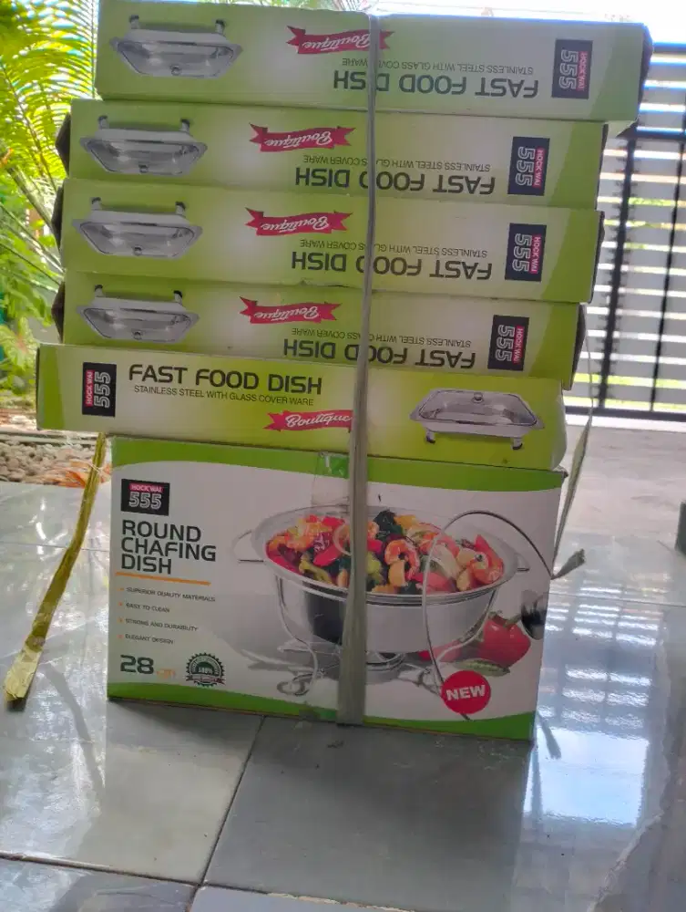 Piring penghangat bundar, wadah prasmanan