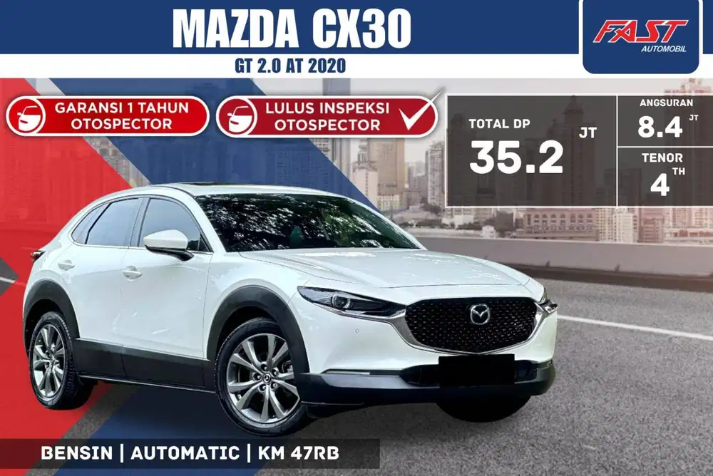 MAZDA CX30 GT 2020 2.0 AT SUNROOF & HUD KM.47RB PAJAK PANJANG