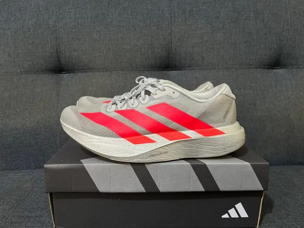 Sepatu Running Adidas Adizero Evo SL Silver Metalic Red