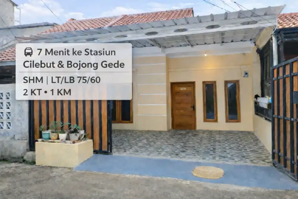 Rumah SHM LT 75 Dekat 2 Stasiun Cilebut & Bojong Siap Huni full renov