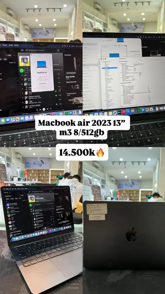 Jual macbook air M3 8GB/512GB