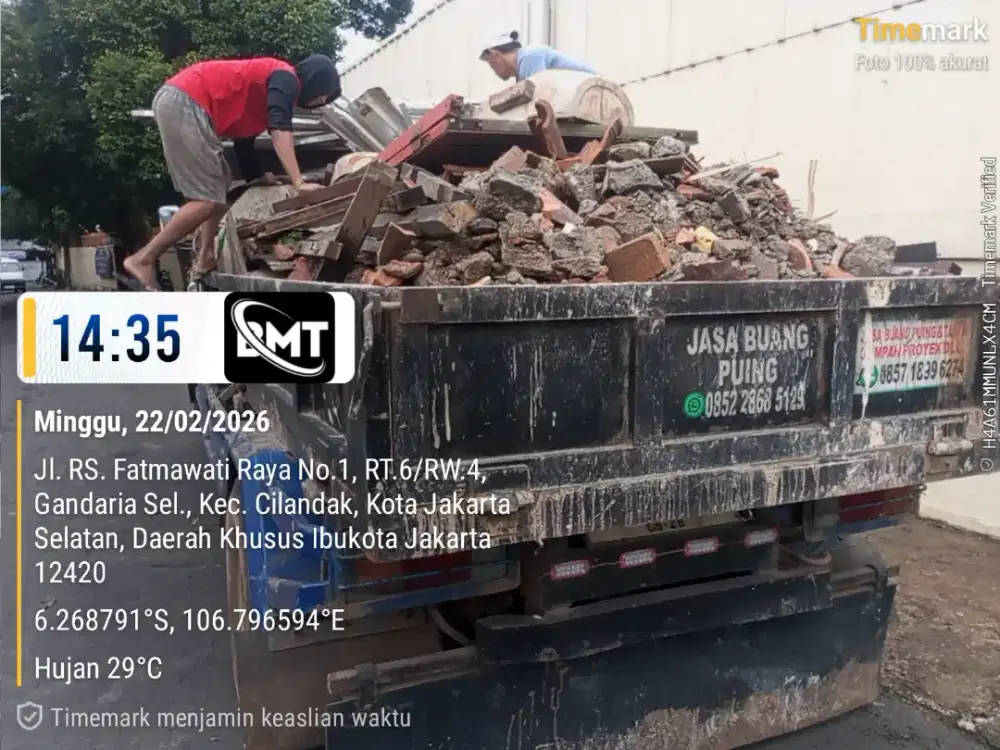 Jasa angkut puing dan buang sampah proyek