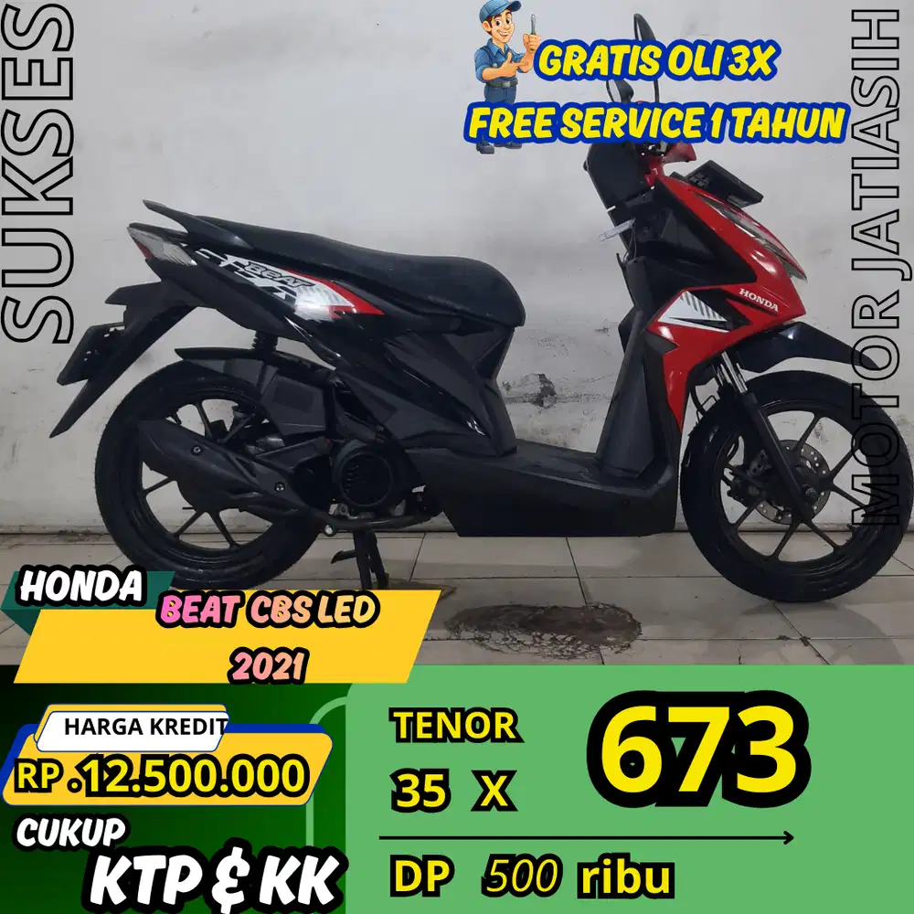 PROMO SPESIAL HONDA BEAT CBS 2021 DP CUMA 500 RIBU SYRAT CUKUP KTP KK