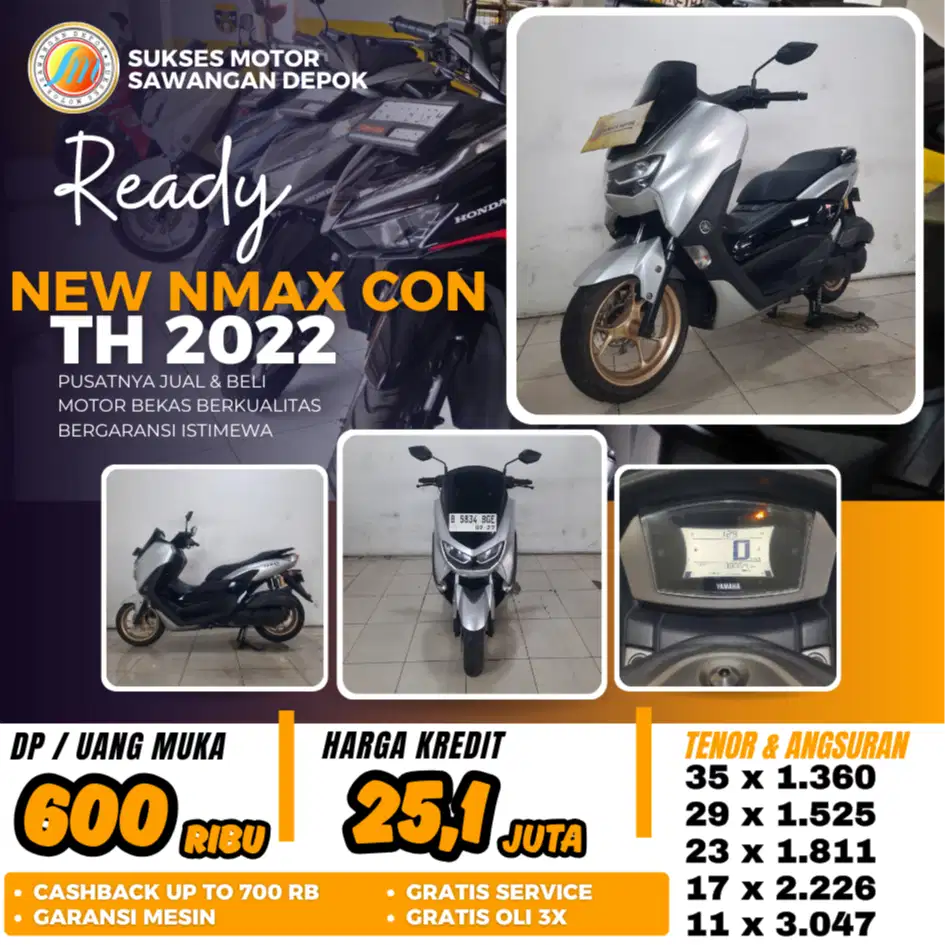 YAMAHA NMAX NEW CON TH 2022 KEYLES UNIT MULUS BISA KREDIT DP 600 RIBU