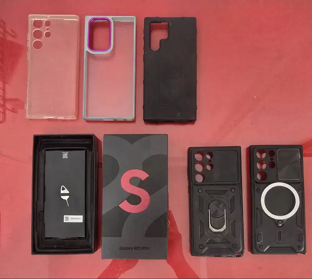BOX SAMSUNG S22 ULTRA + KELENGKAPAN SAMSUNG S22 ULTRA + 4 CASE S22 ULT