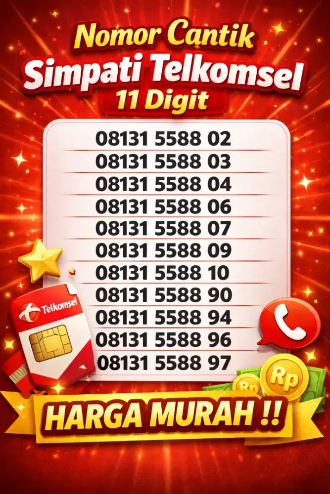 Nomor cantik telkomsel simpati 11 digit murah banget