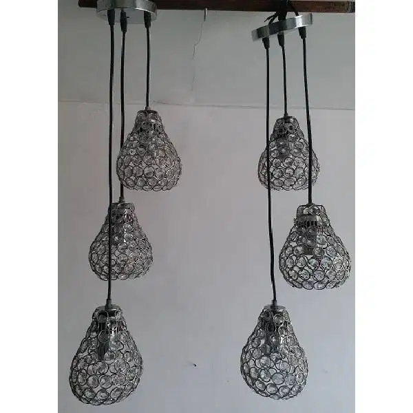 2 Set  Lampu Italian retro era 70's  kristal motif blink - blink