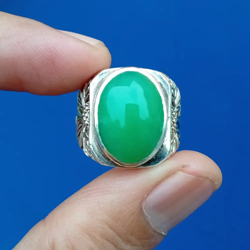 Batu Neprite Giok Australi Natural Chrysoprhase Chalcedony 8.88 ct MRI