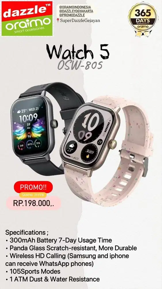 Smartwatch Oraimo Watch 5 OSW-805