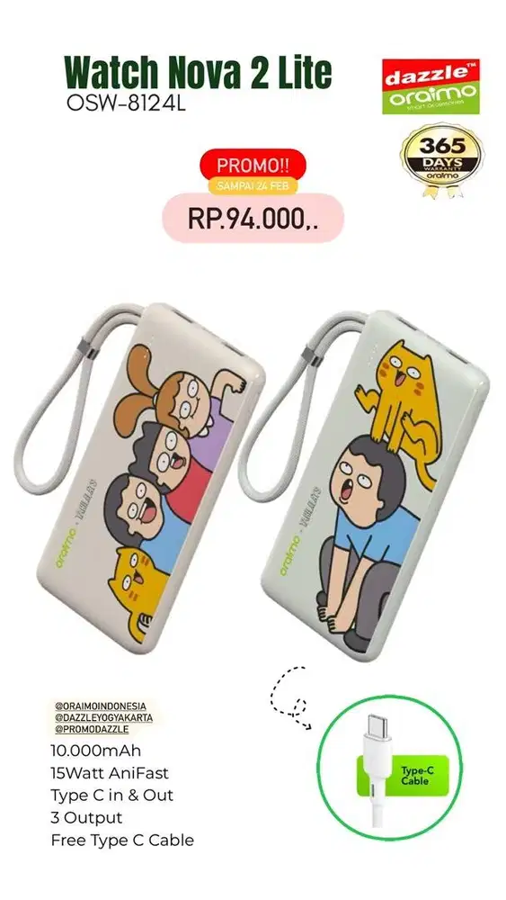 Powerbank 10.000mAh Oraimo OPB-1101