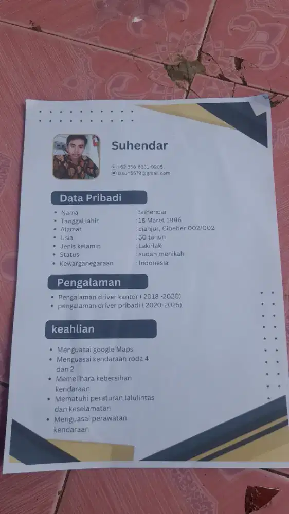 mencari lowongan Driver pribadi