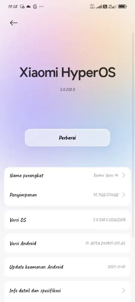 Jual Redmi not 14 Rp. 2.000.000