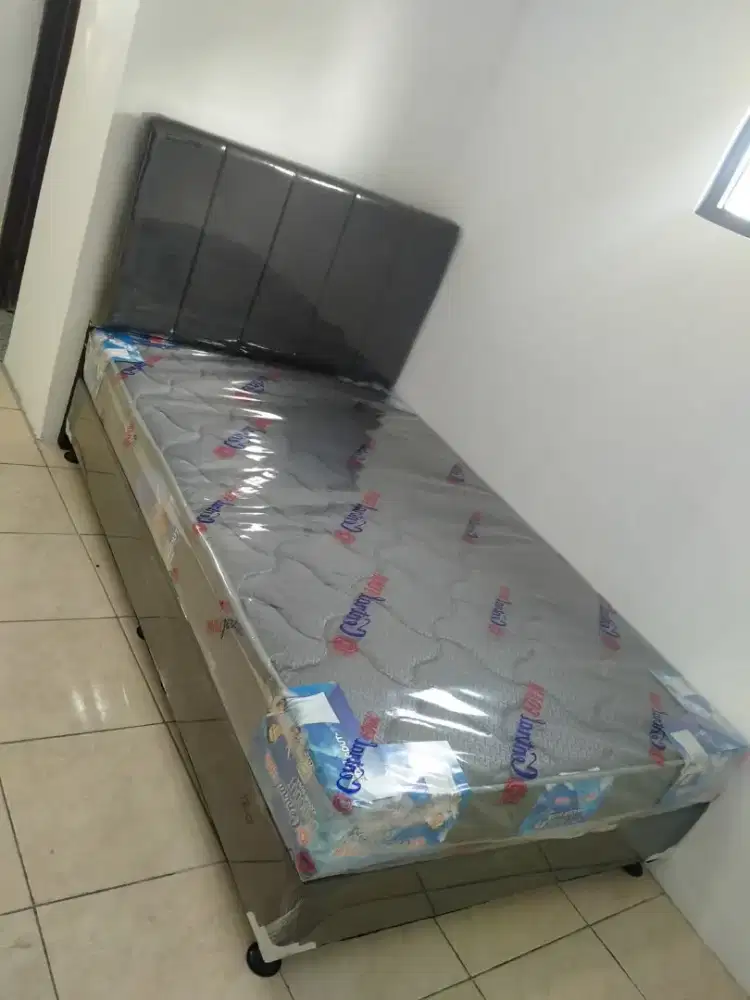 PAKET DIPAN + KASUR BUSA CENTRAL FOAM TEBEL 20 CM UK 120 X 200 CM