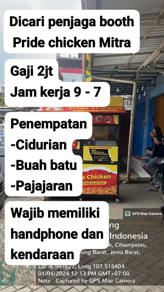 DICARI PENJAGA BOOTH UNTUK MITRA PRIDE CHICKEN