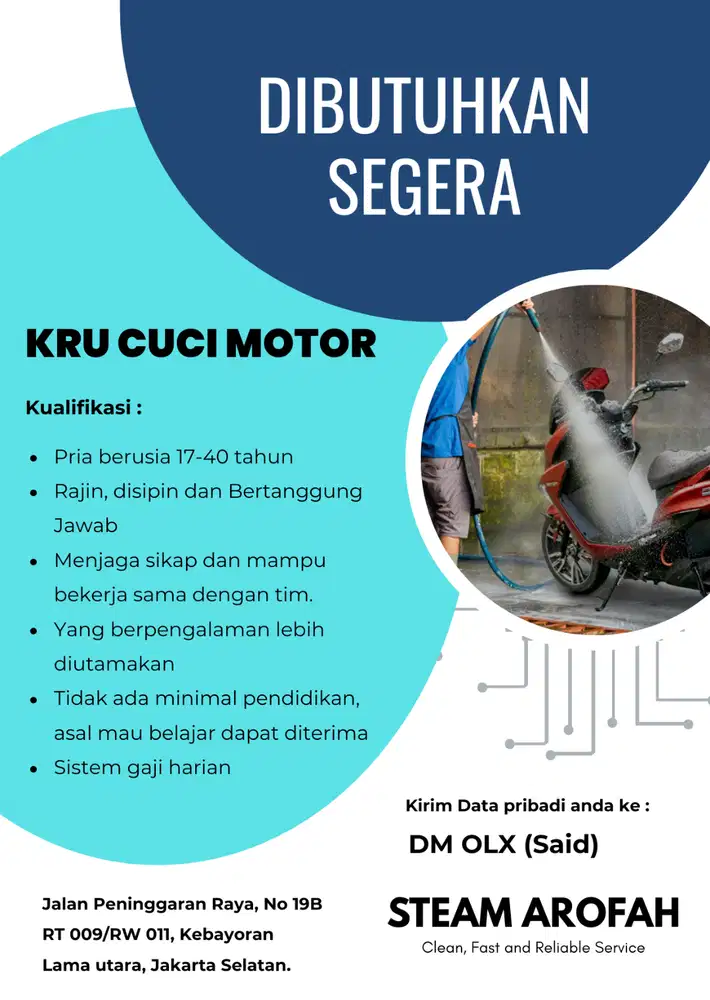 TERSEDIA LOWONGAN PEKERJAAN KRU STEAM MOTOR