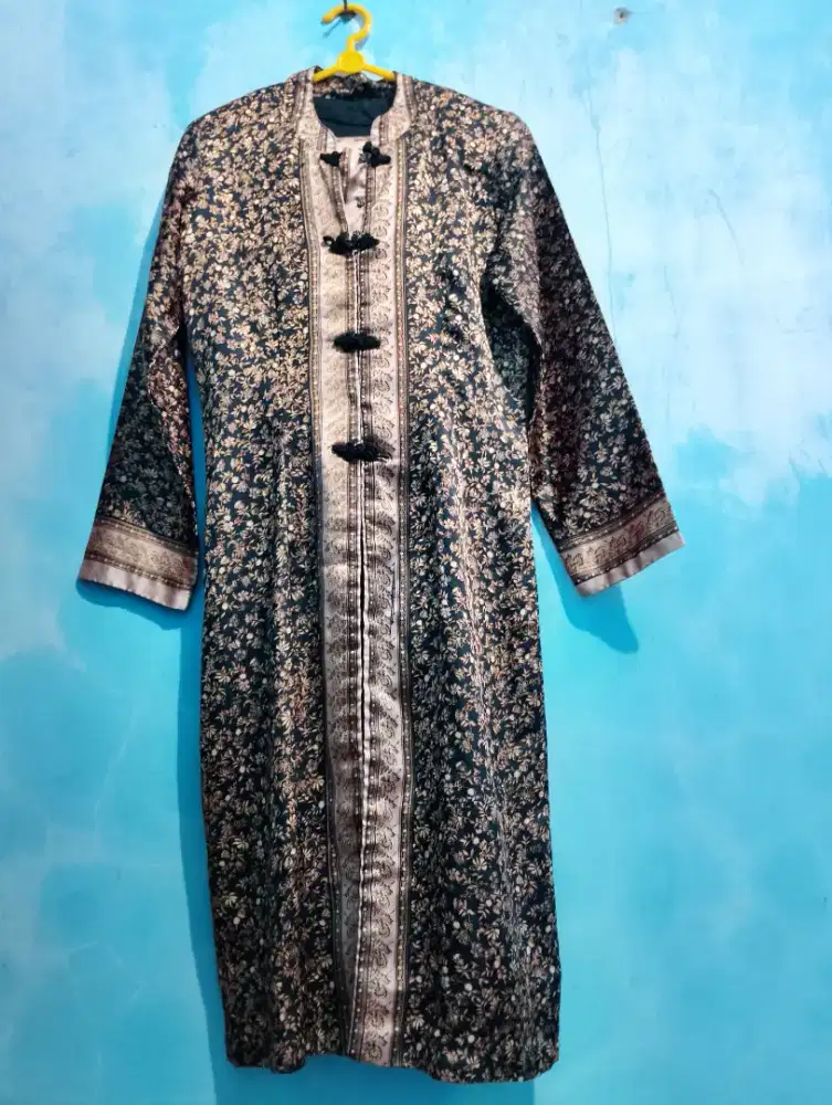 Baju Kurung Melayu Coklat Gold (L) - Bahan Premium Tempahan Mewah