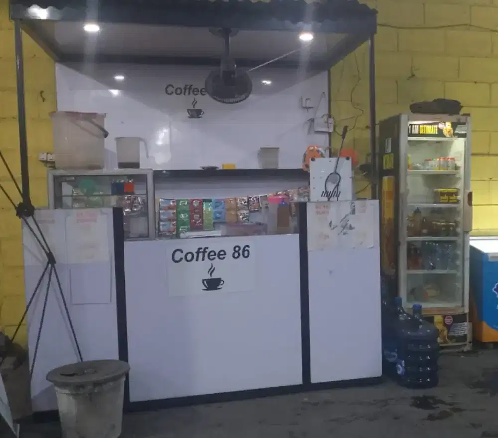 Jual booth minuman + kulkas showcase 180L merk polytron